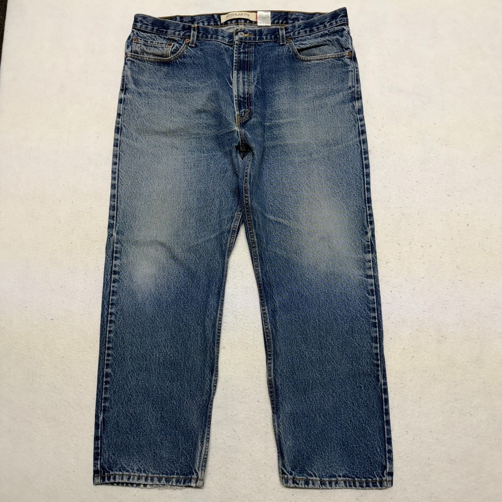 Levi's 505 Regular Fit Mens 42x30‎ Blue Medium Wash Straight Leg Denim Jeans